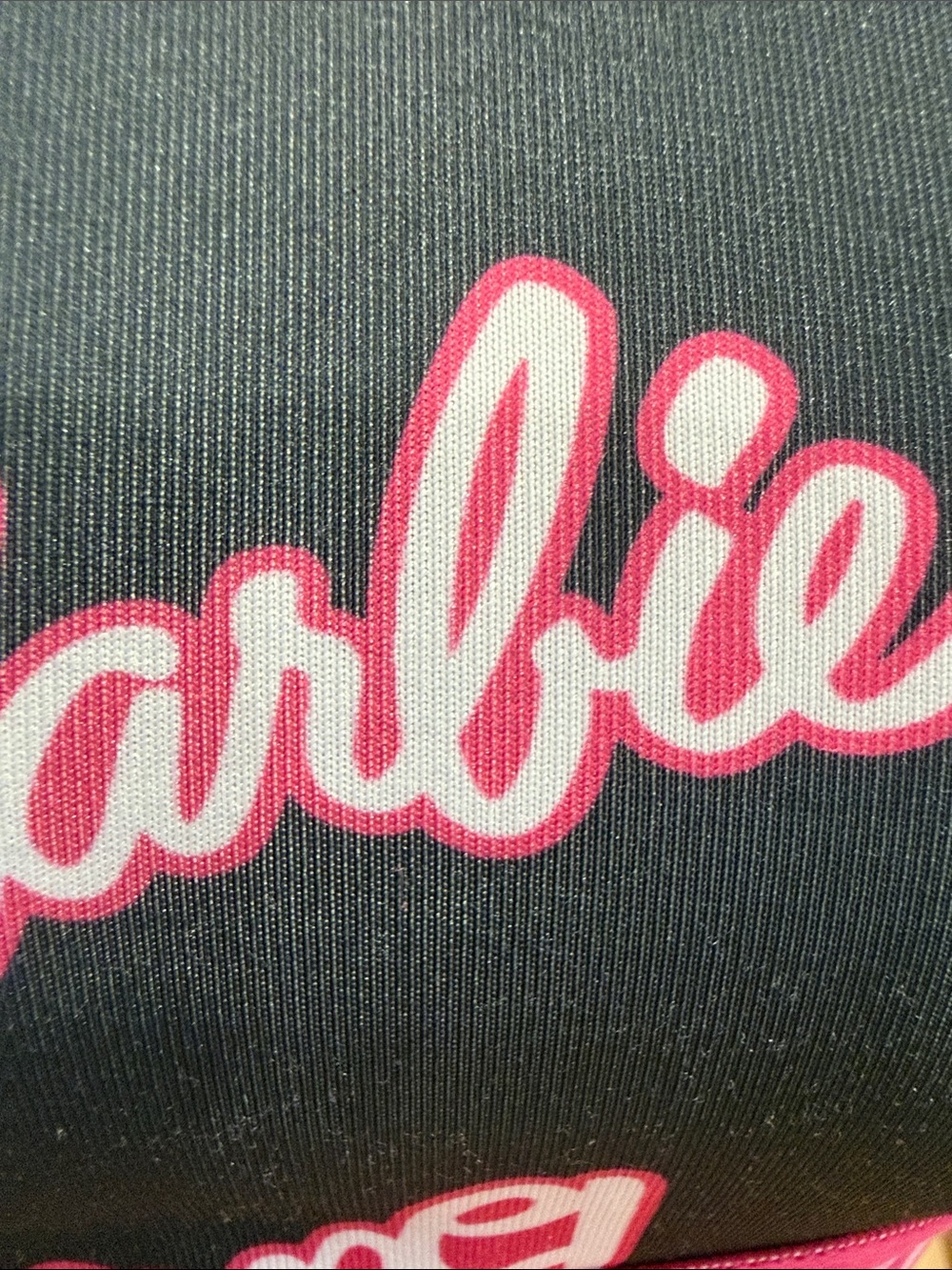 Barbie Black Sports Bra with Hot Pink Logo and Trim - Picture 4 of 14